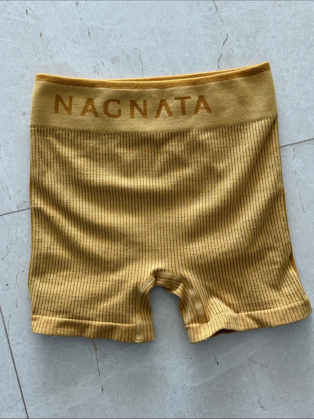 Nagnata Golden Yellow Biker Shorts